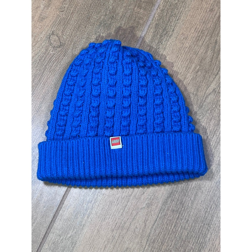 LEGO Kids Blue Knit Beanie Hat‎ with Classic Face OSFM